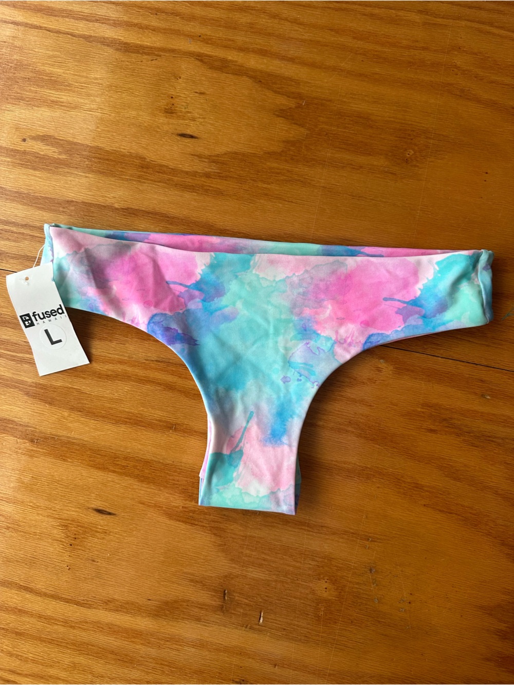 Fused Watercolor Tie-Dye Bikini Bottoms - Pink & Blue
